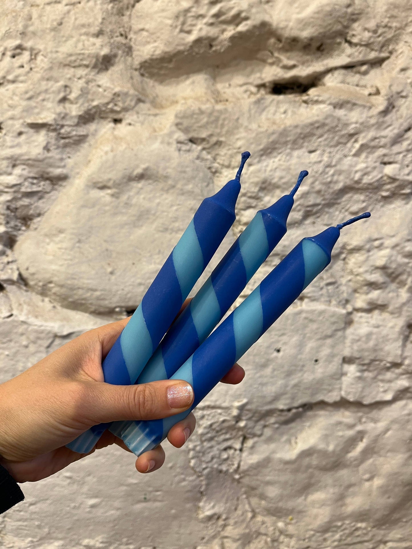 Aqua & Blue Helter Skelter Stick Candle