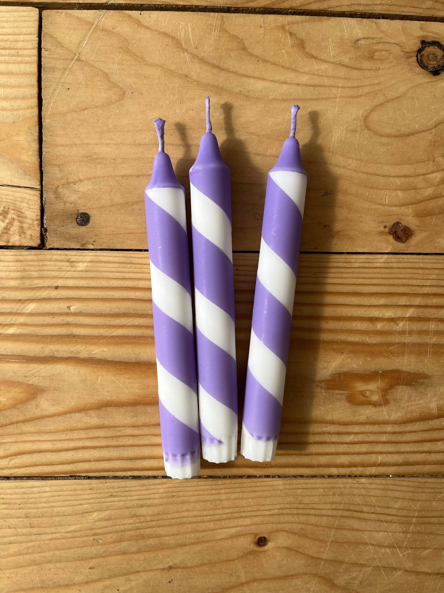 Lilac Helter Skelter Stick Candle