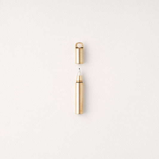 The Field Mouse – refillable travel pen: Brass