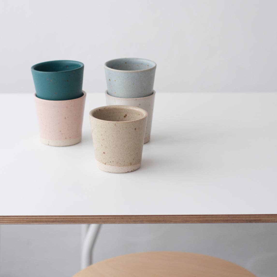 Beaker - Matte White & Speckled