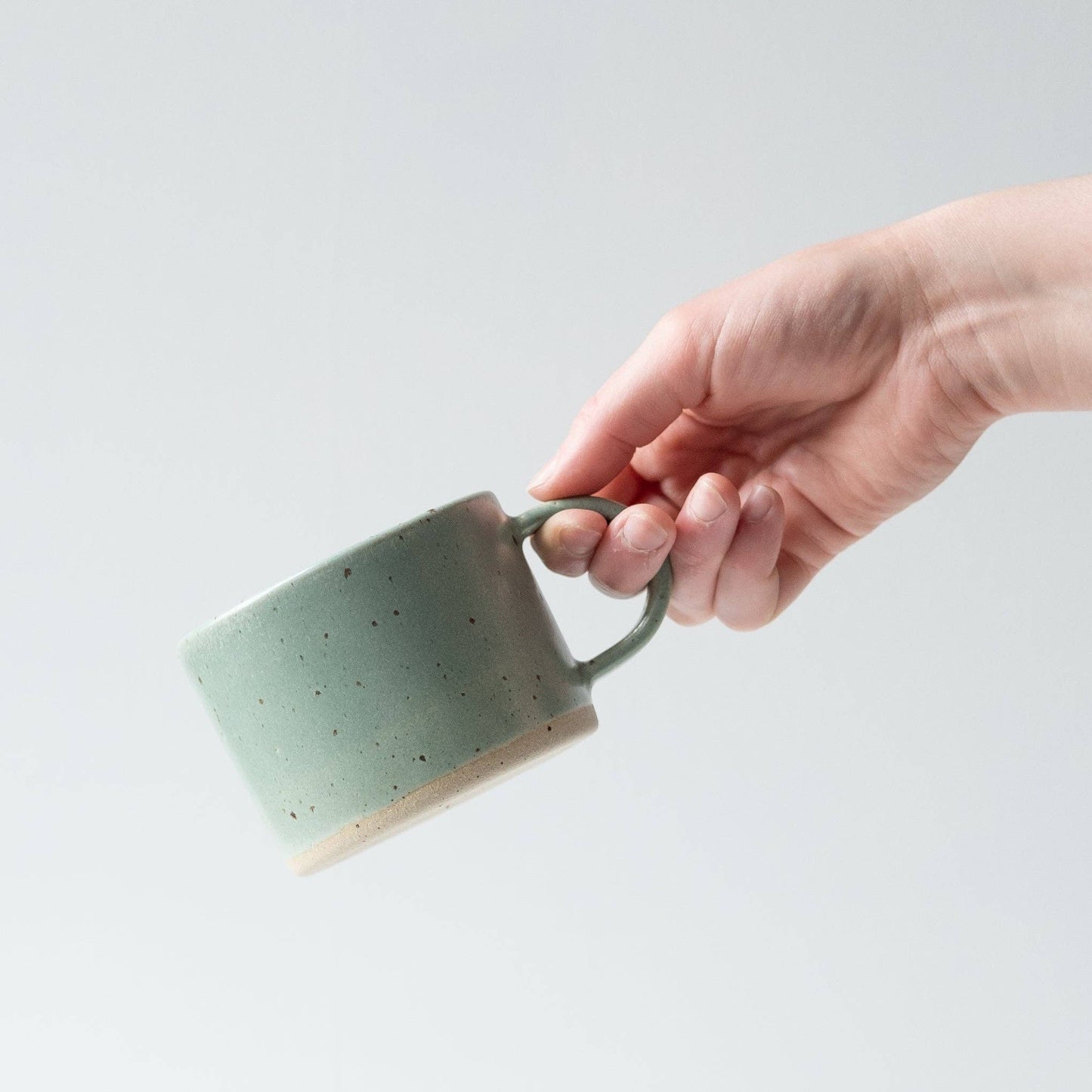 Short Mug - Celadon & Speckled