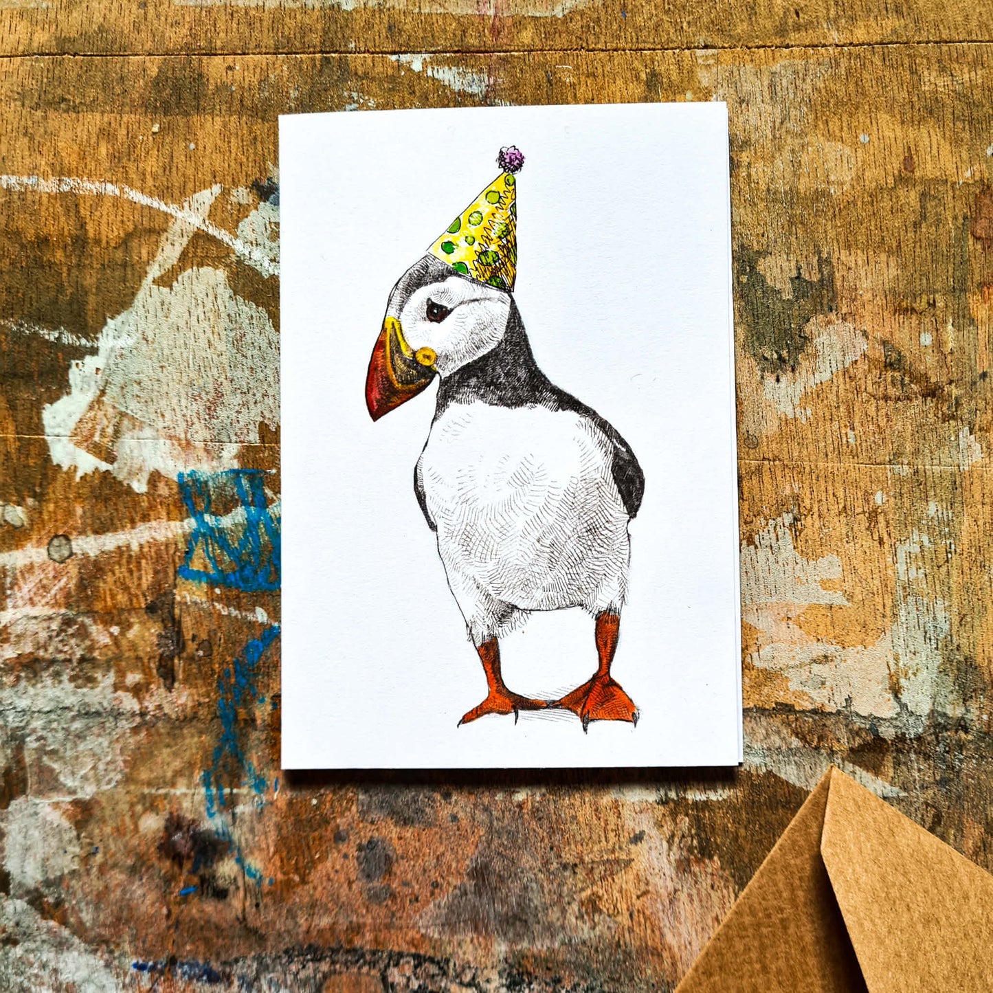 Party Hat Puffin Mini Card