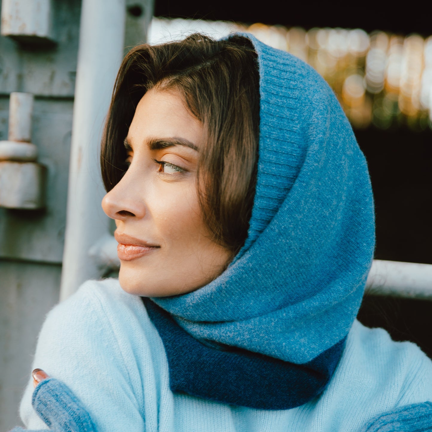 Bowden Colour Block Snood - Denim