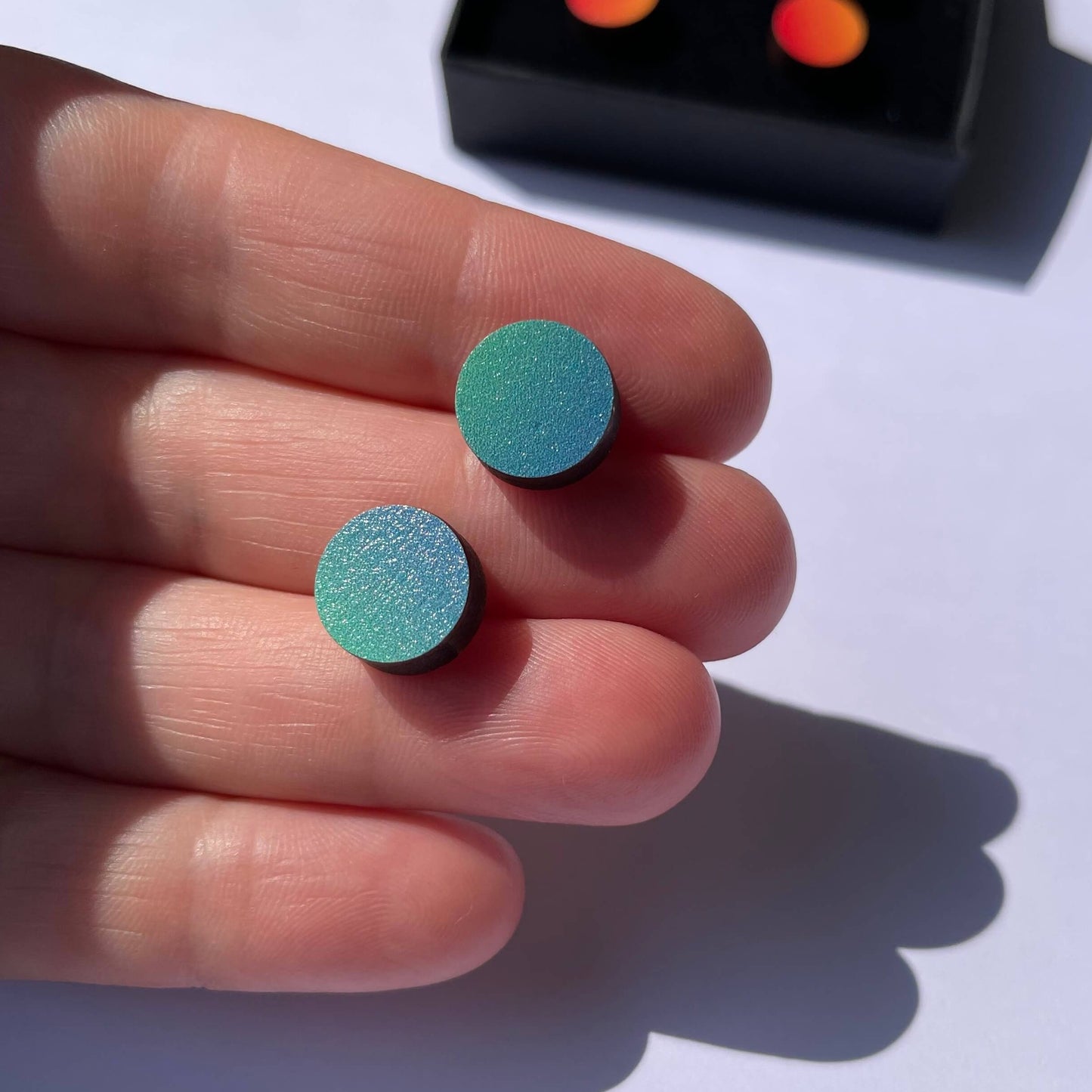 Circle Studs - Sea Green