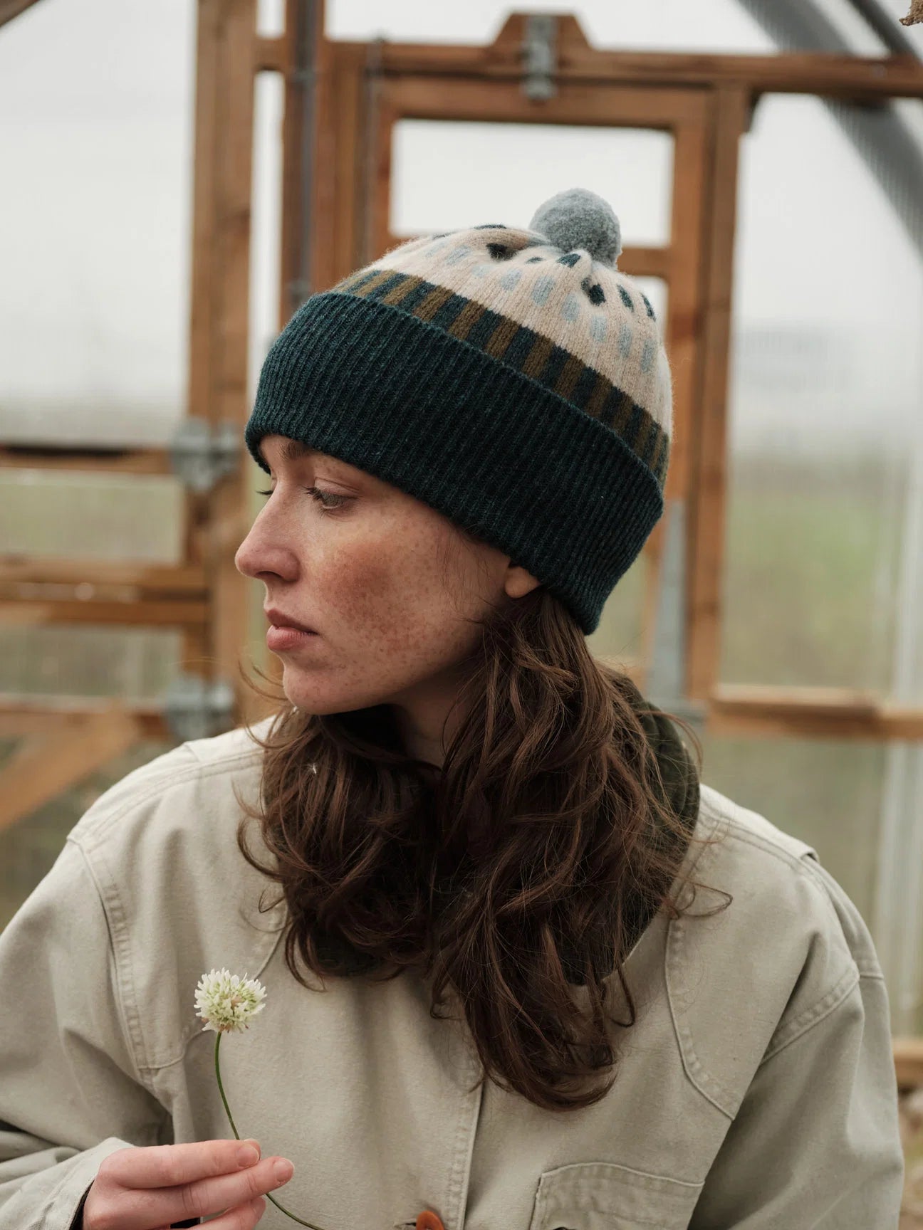 Harbour Pom Hat - Ink, Olive & Oat