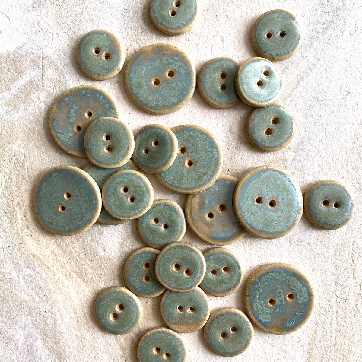 Ceramic Buttons - Green Teal