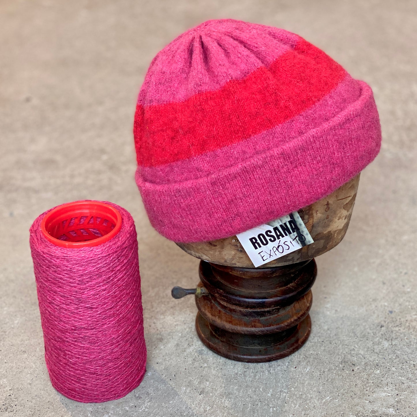 Stripe Hat - Fuchsia/Postbox
