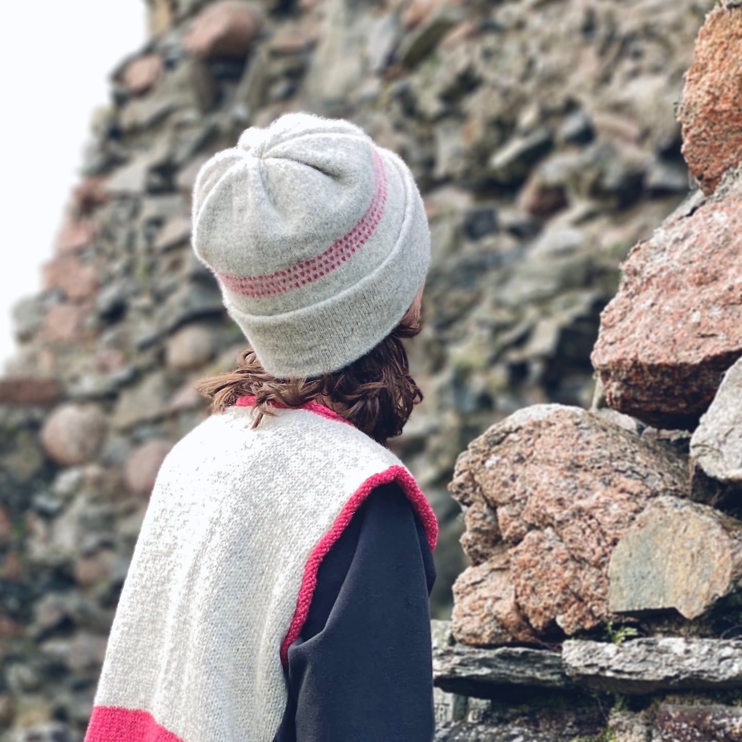 Triple Dott Hat - Silver/Fuchsia