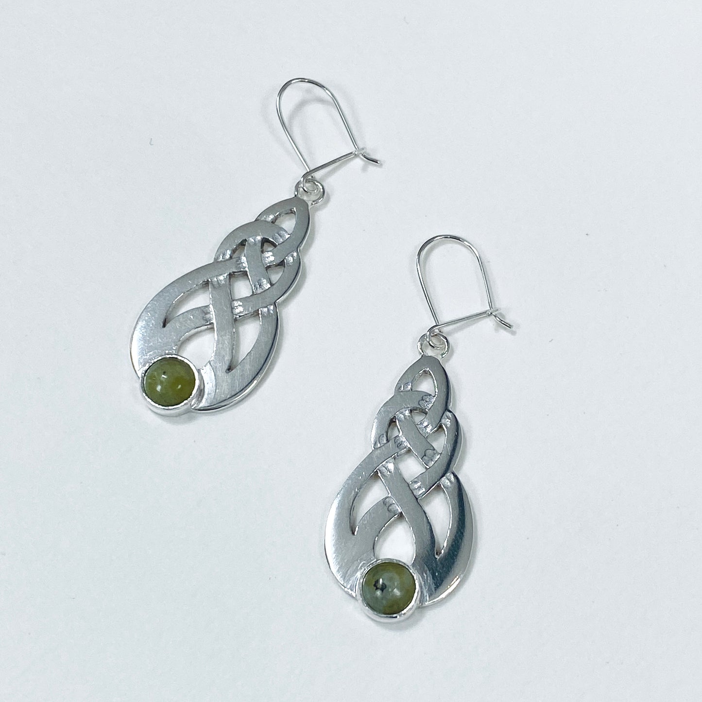 Celtic Knot Green Stone Earrings
