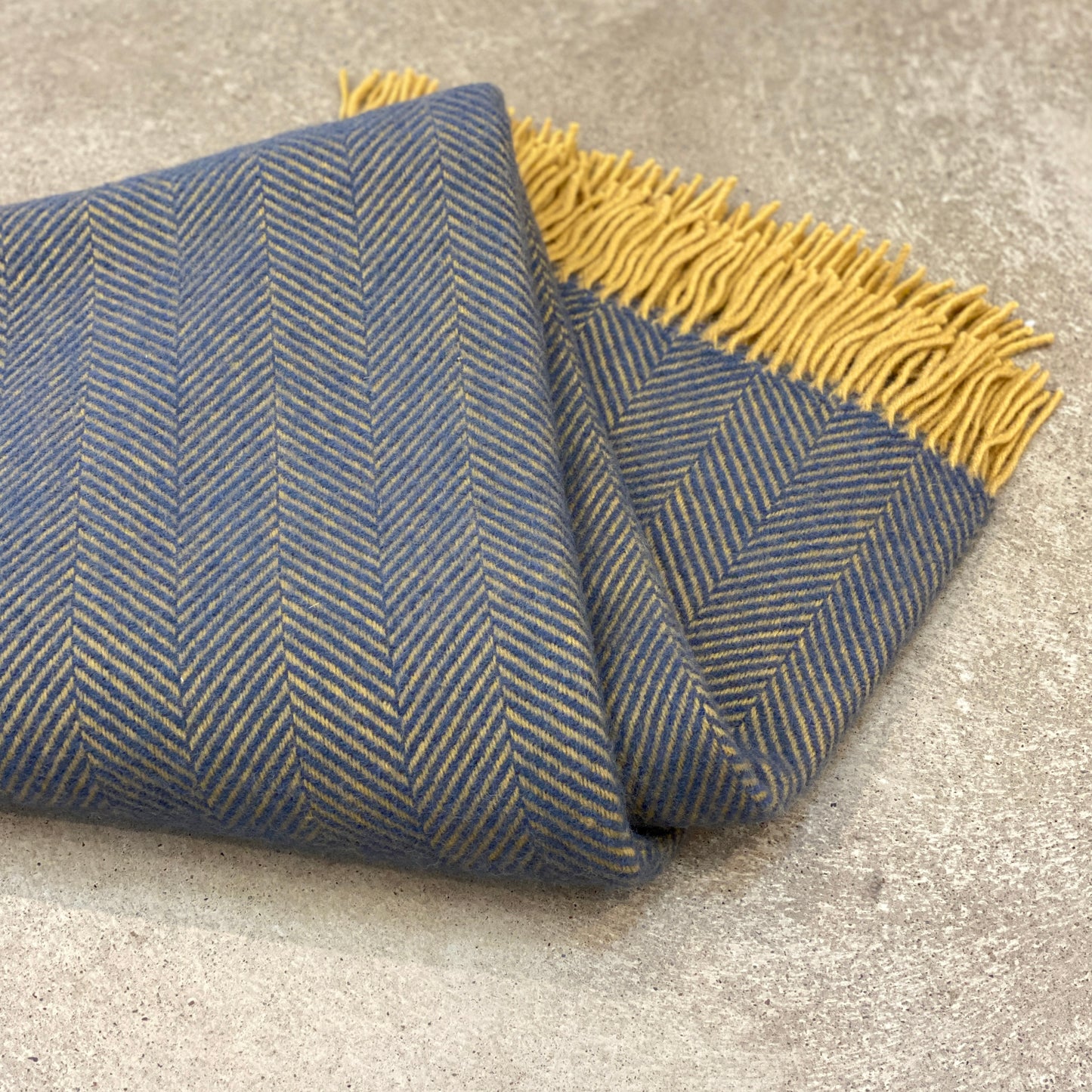 Navy & Mustard Herringbone