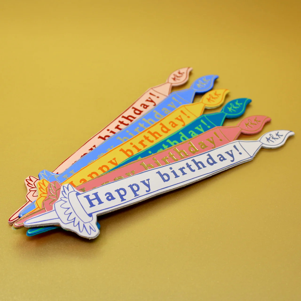 Birthday Candle Bookmark - Apricot