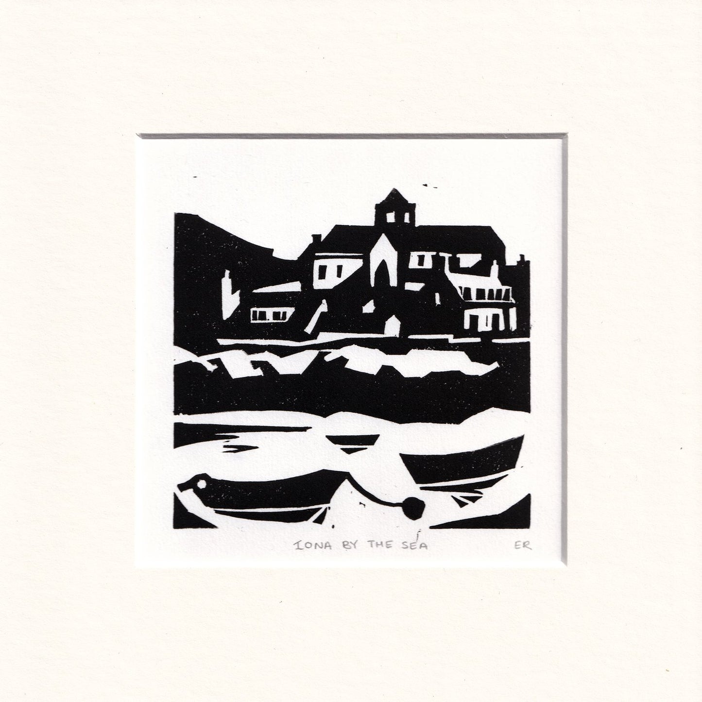 Iona Abbey Linocut Print