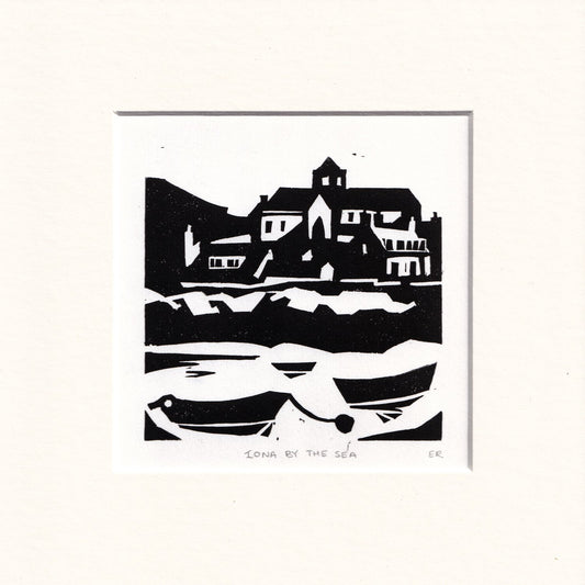 Iona Abbey Linocut Print