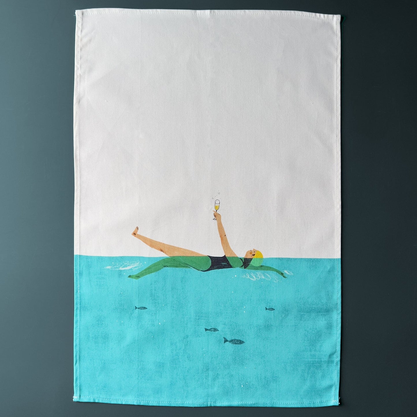 Swim and Fizz Tea Towel