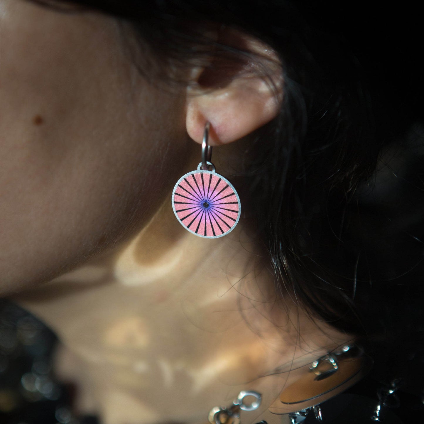 Optical Earrings - Peach