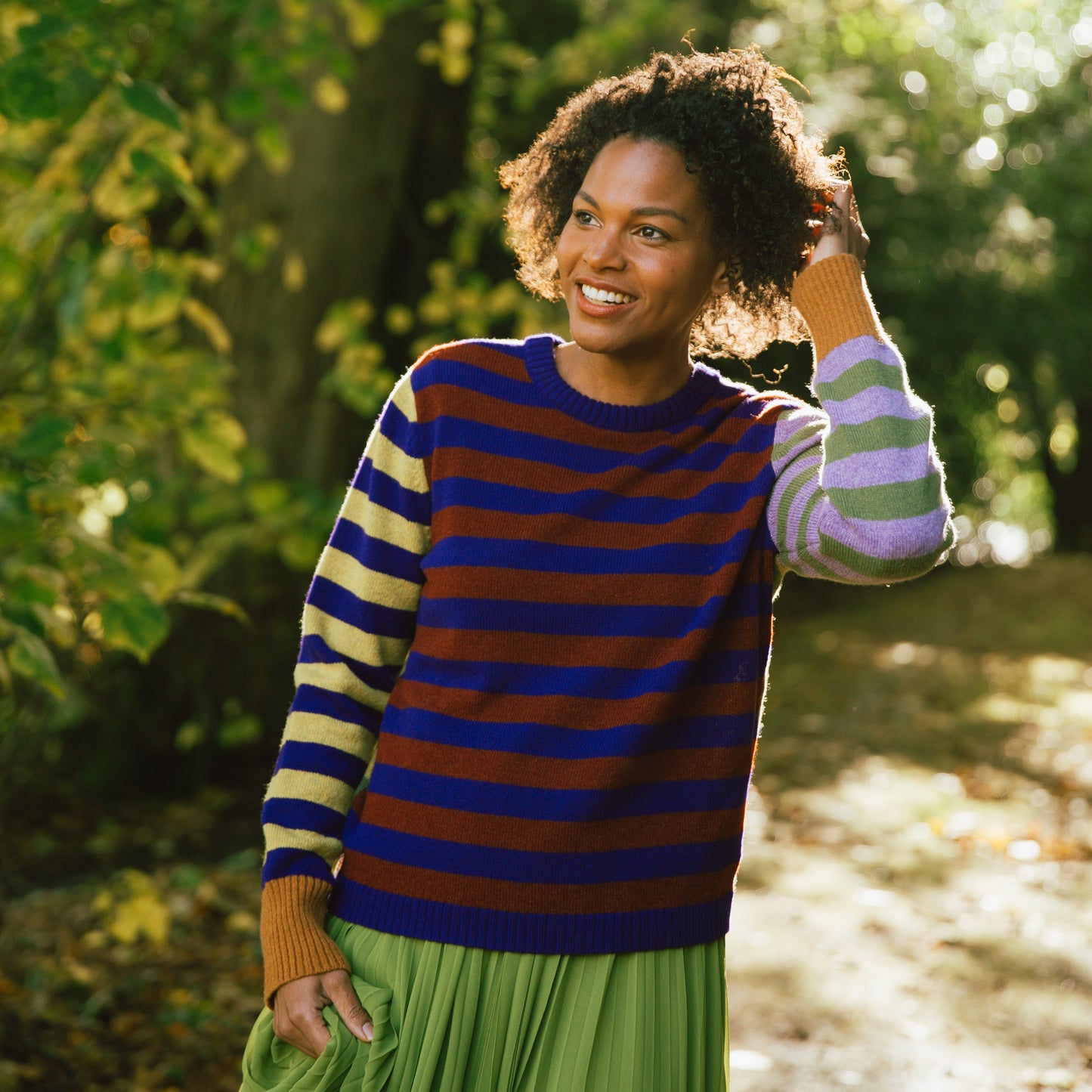 Stobo Stripe Sweater - Mulberry