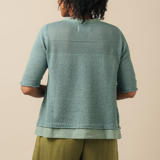 Stichill Linen Top - Caspian