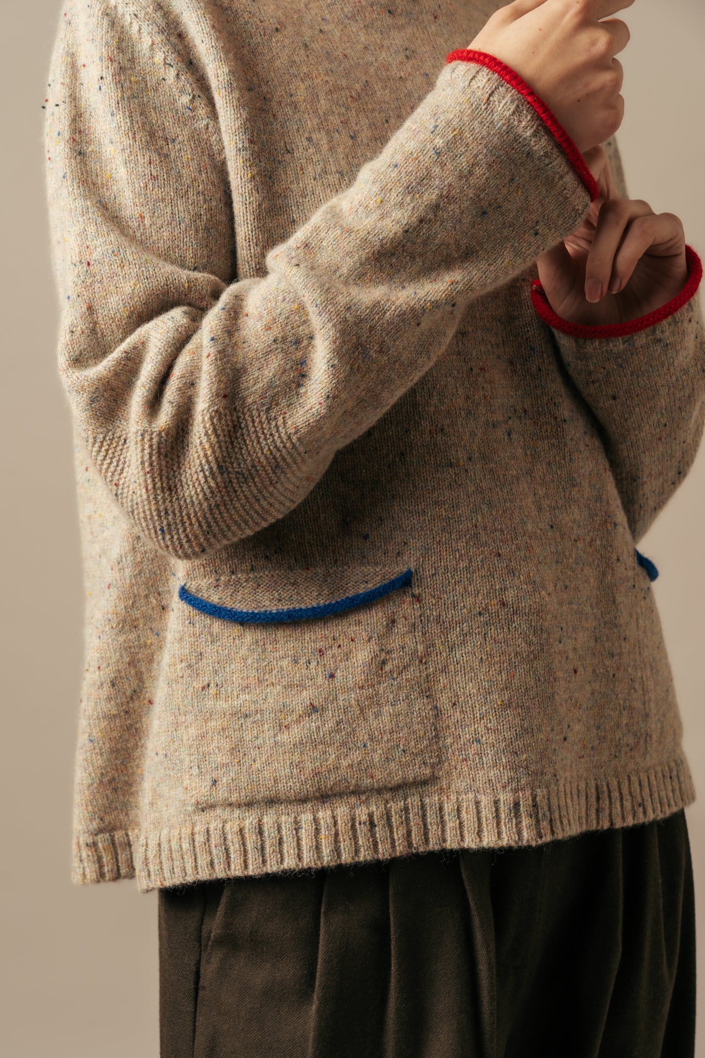 Tweed Nep Sweater - Sand