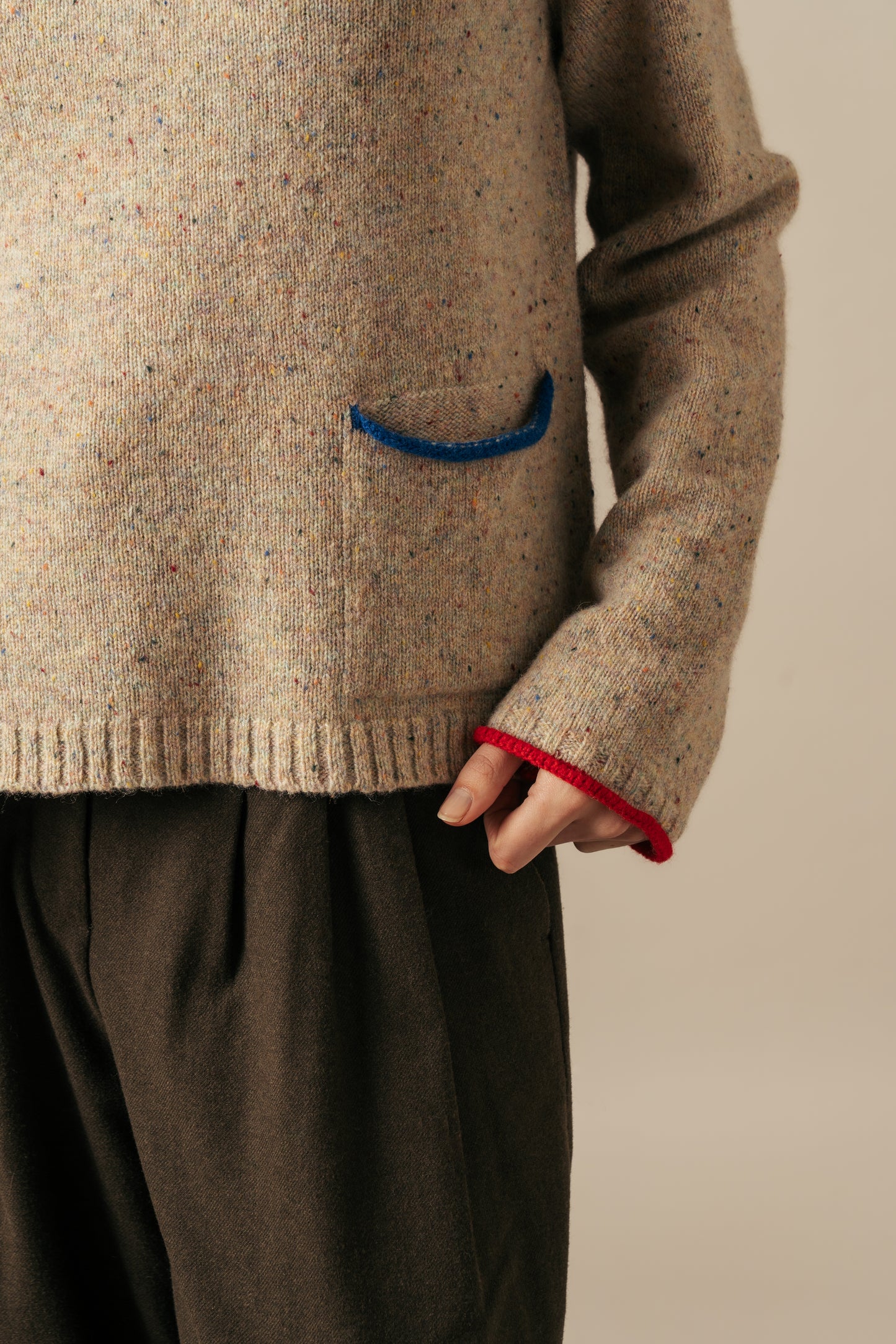Tweed Nep Sweater - Sand