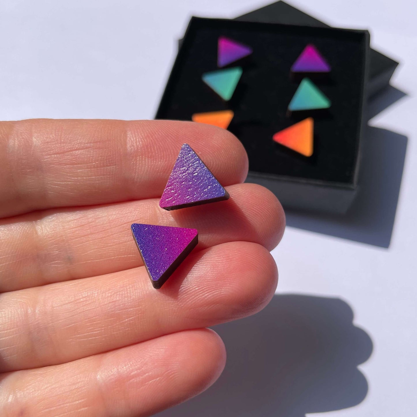 Triangle Studs - Purple Haze
