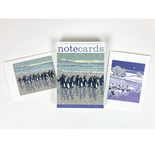 Notecard Pack - Snowy Beach Kings & Flocks by Night