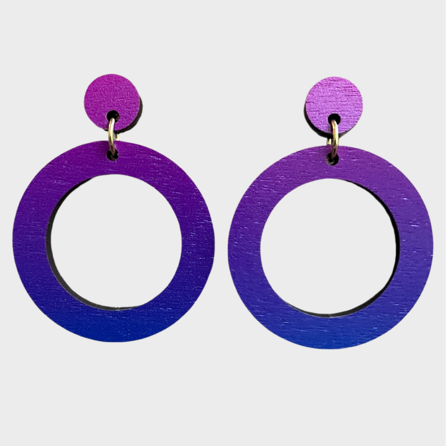 Circle Drop Earrings - Purple Haze