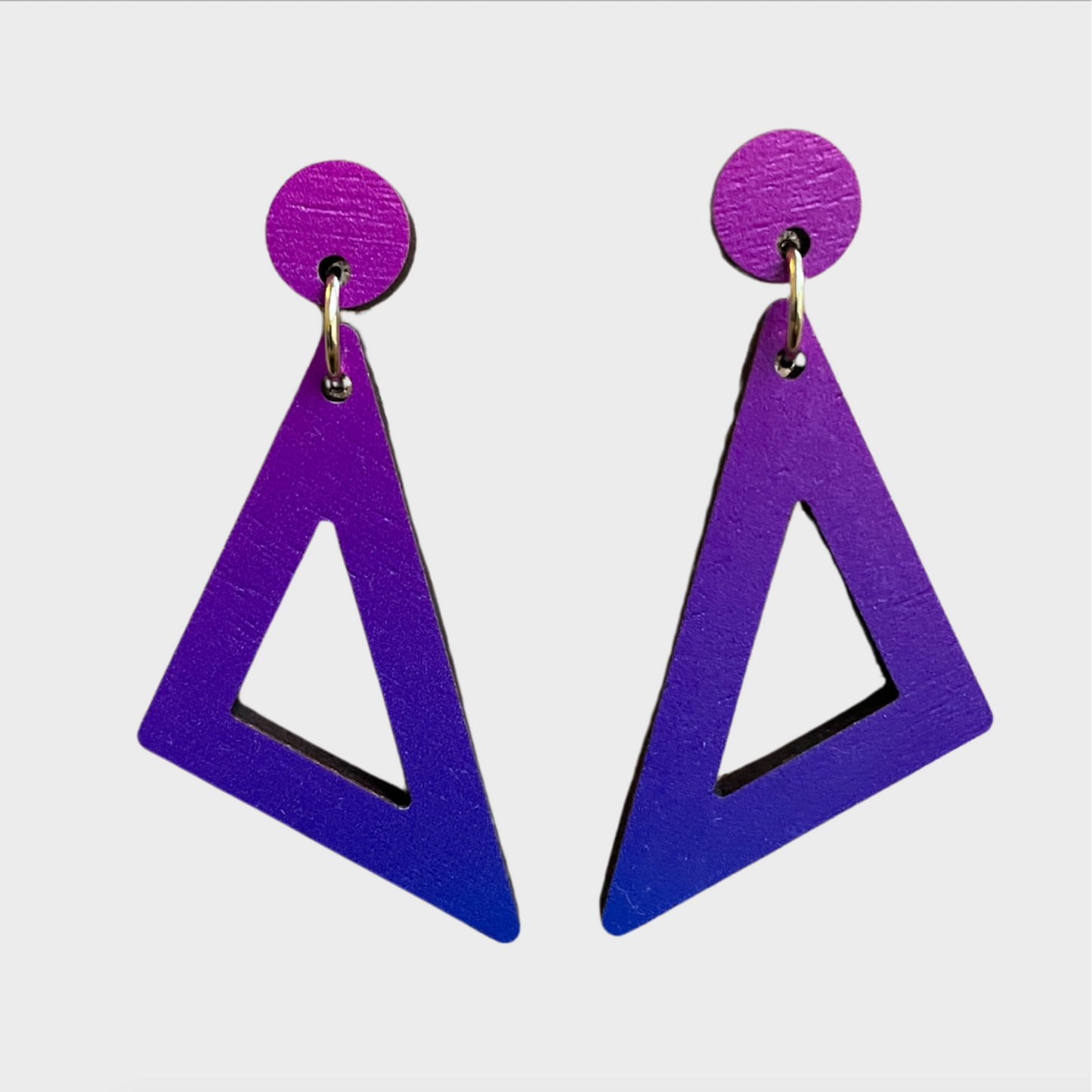 Triangle Drop Earrings - Purple Haze