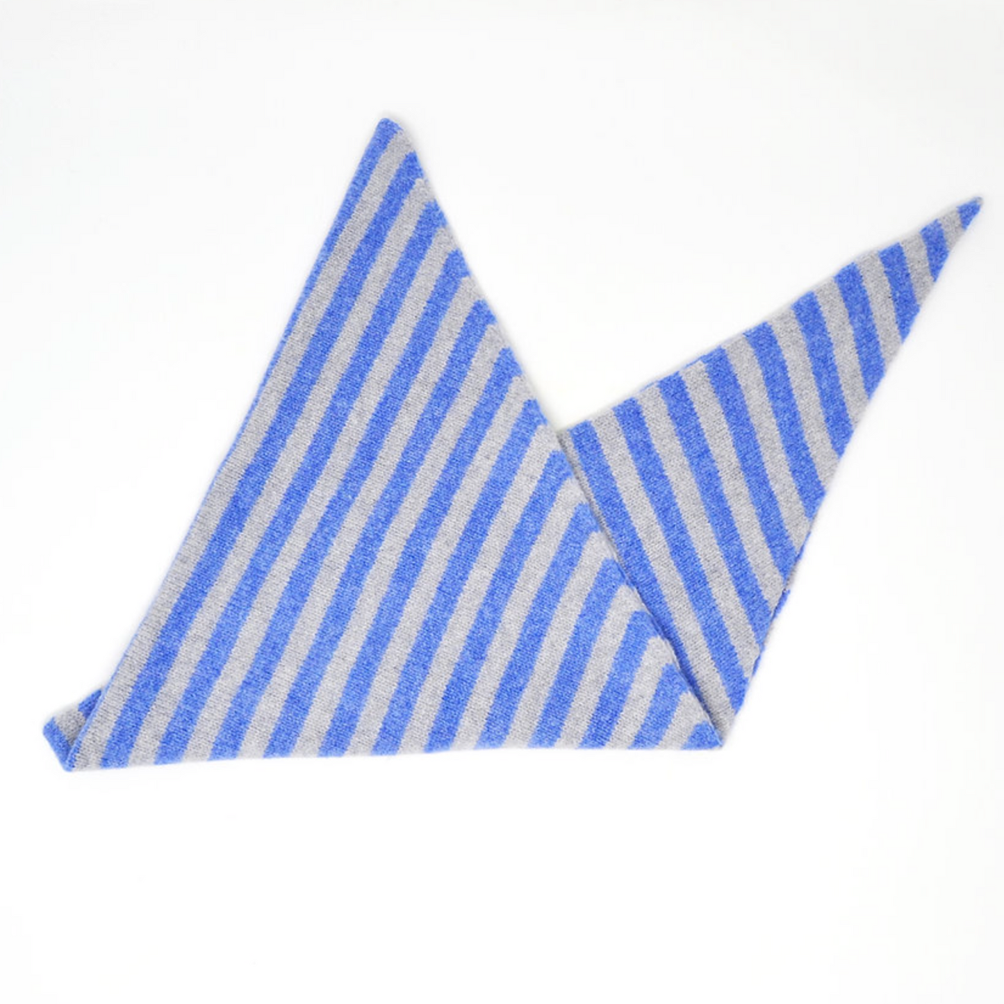 Lambswool Neckerchief - Skye Blue & Grey Stripe