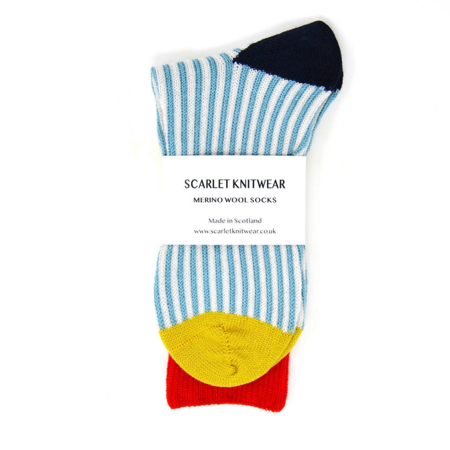 Merino Stripe Socks - Blue/Red