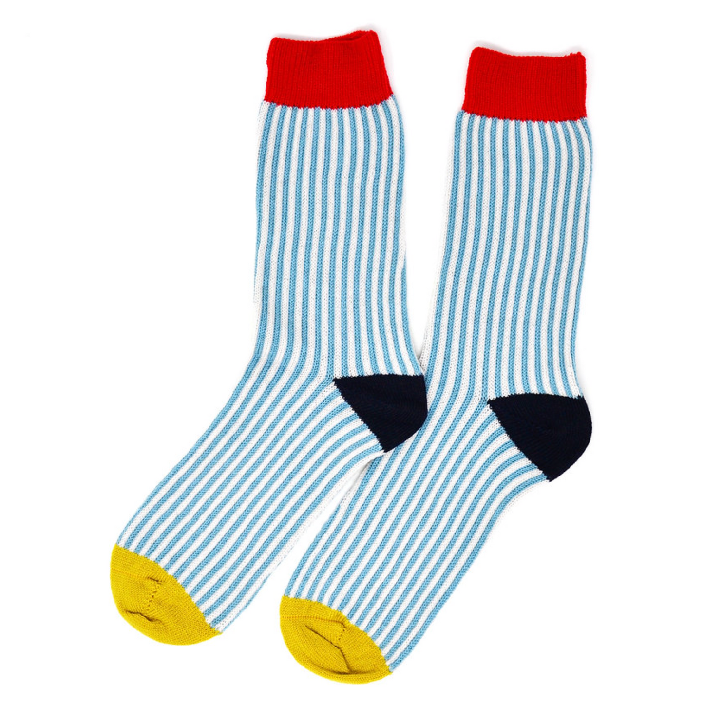 Merino Stripe Socks - Blue/Red