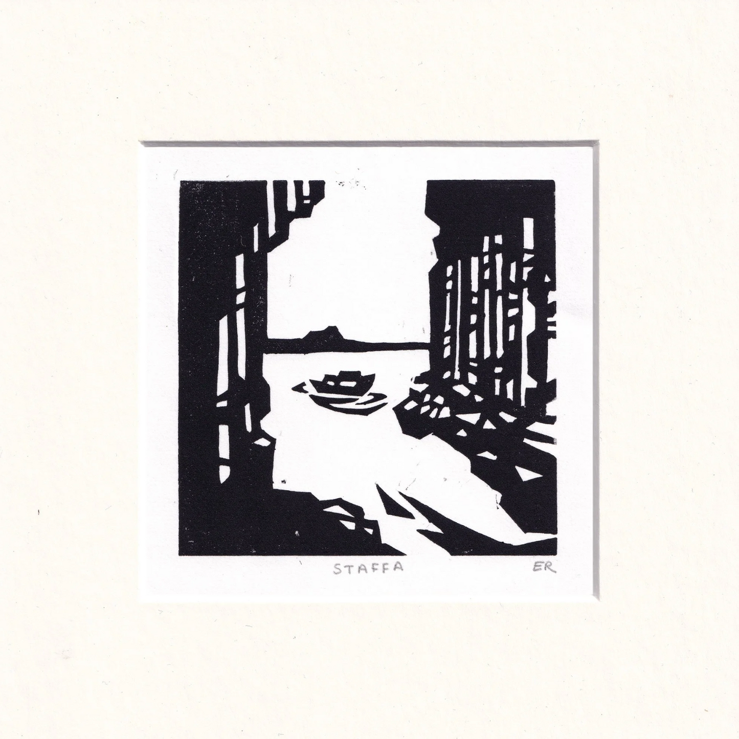 Staffa Linocut Print