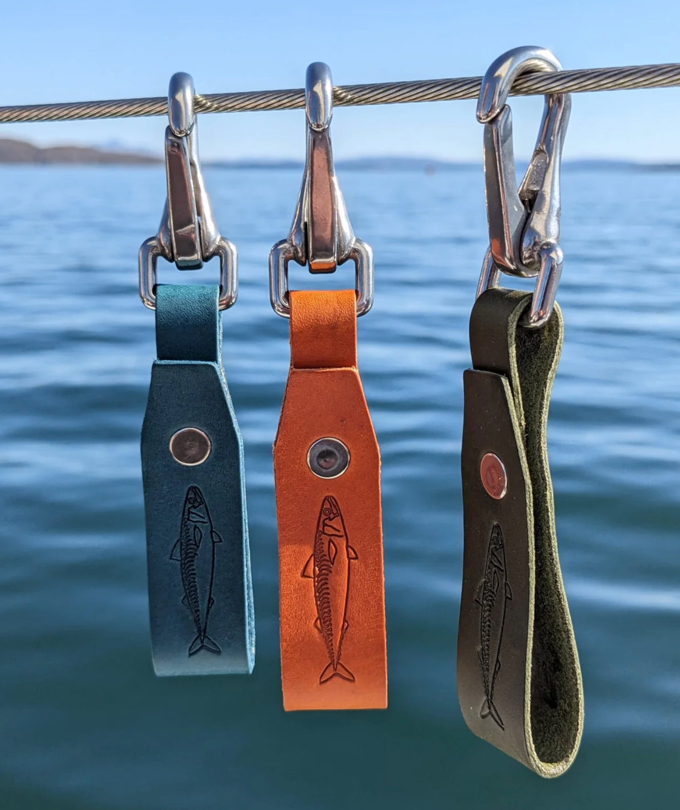 Mackerel Lanyard Keyring - Blue