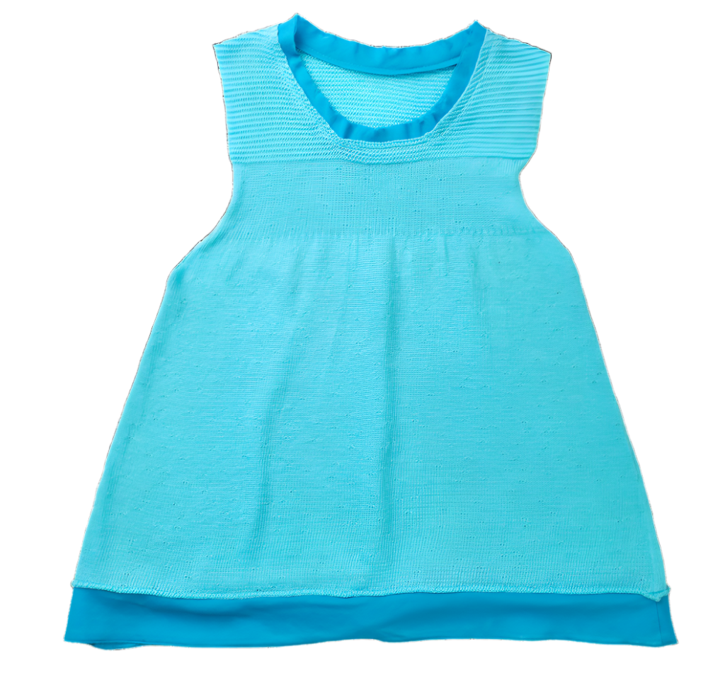 Stichill Sleeveless Linen Top - Turquoise