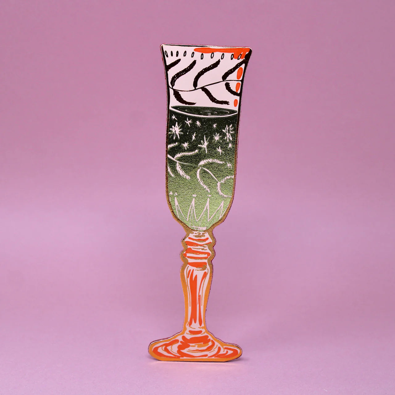 Wine Glass Bookmark - Pale Pink