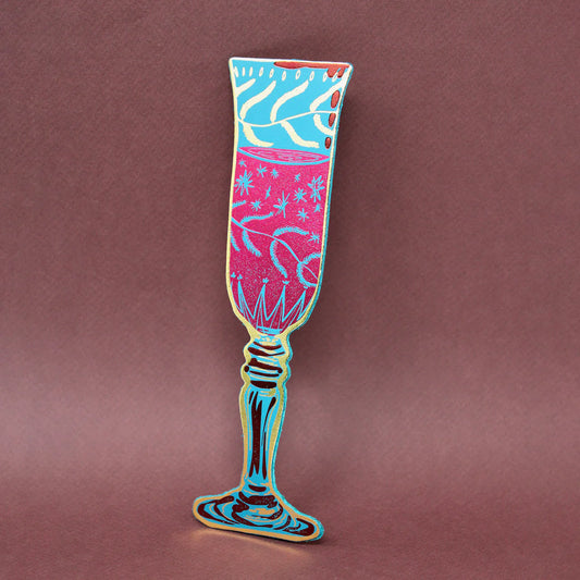 Wine Glass Bookmark - Turquoise