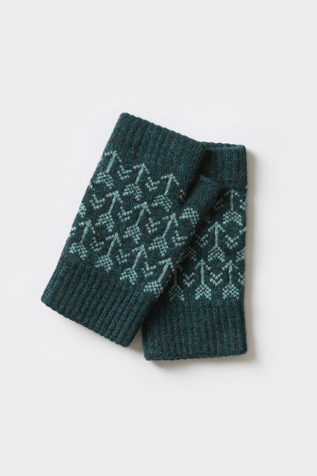 Arrow Fingerless Mitts - Ink & North Sea