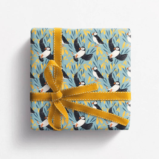 Puffins wrapping paper