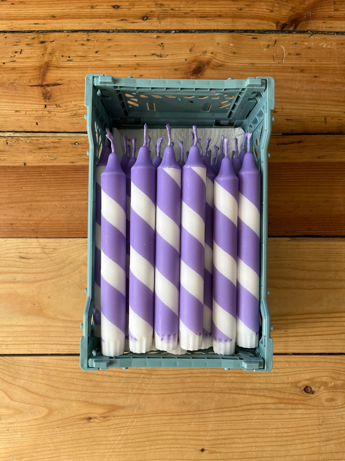 Lilac Helter Skelter Stick Candle