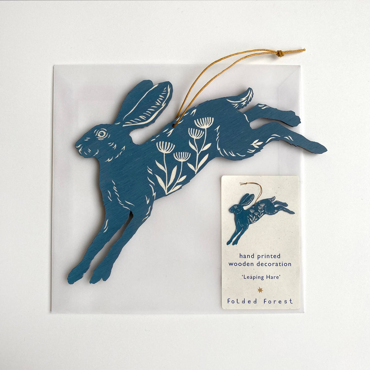 Wooden Decoration - Leaping Hare