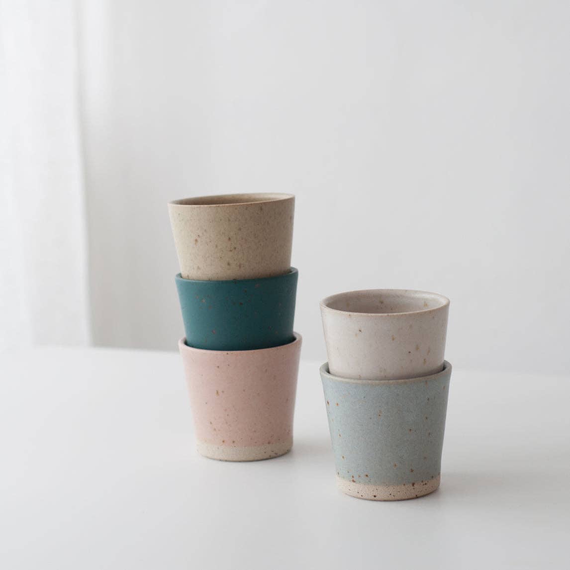 Beaker - Matte White & Speckled