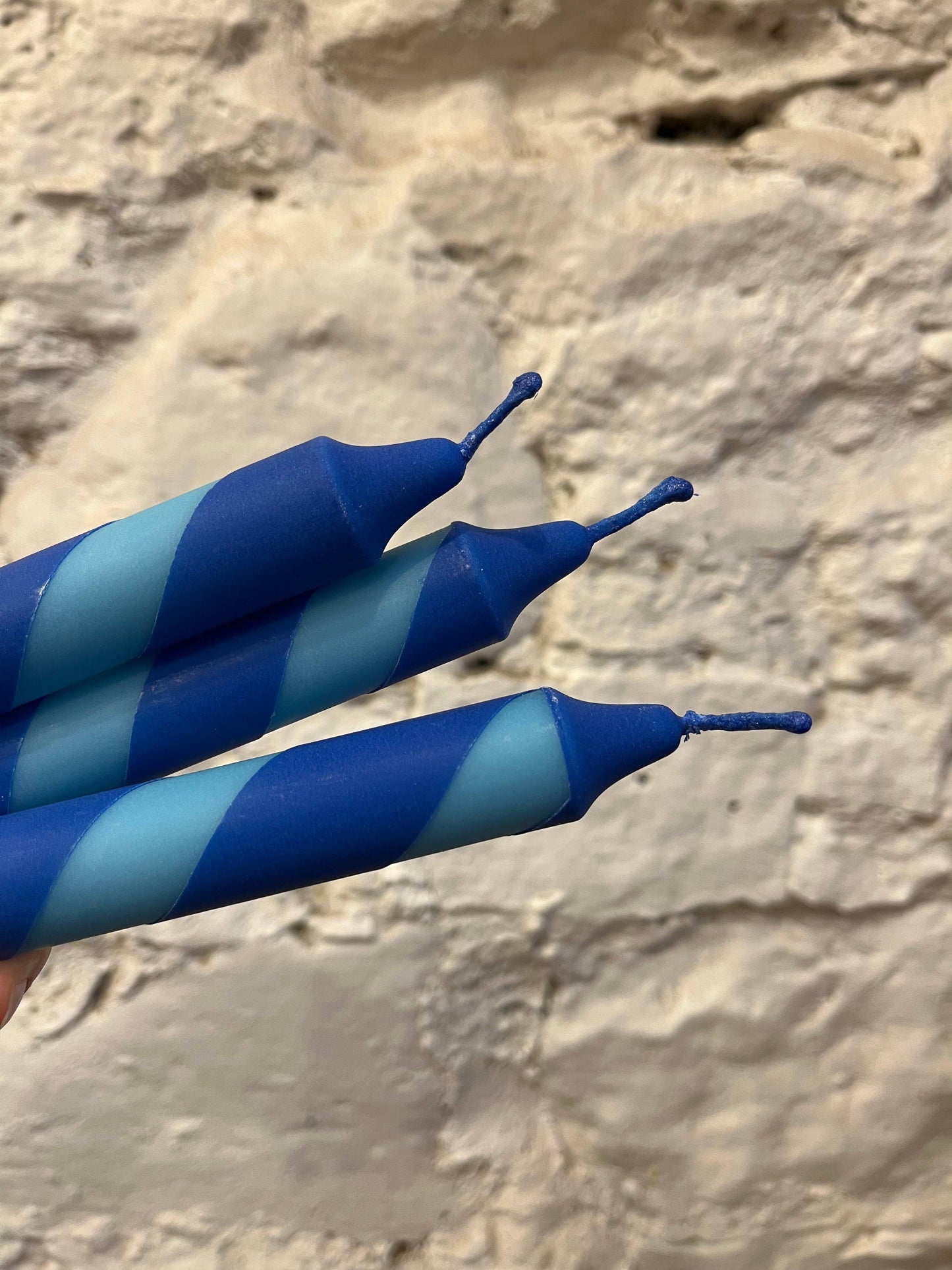 Aqua & Blue Helter Skelter Stick Candle