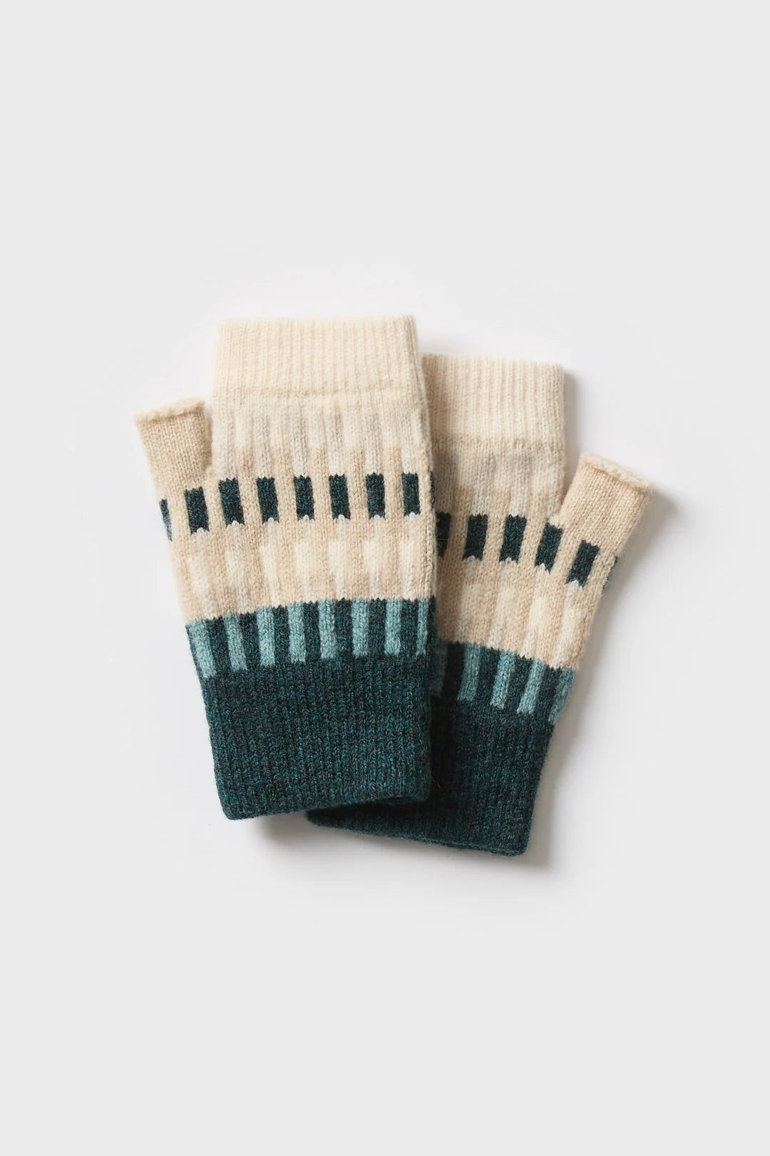 Harbour Fingerless Mitts - Ink & North Sea