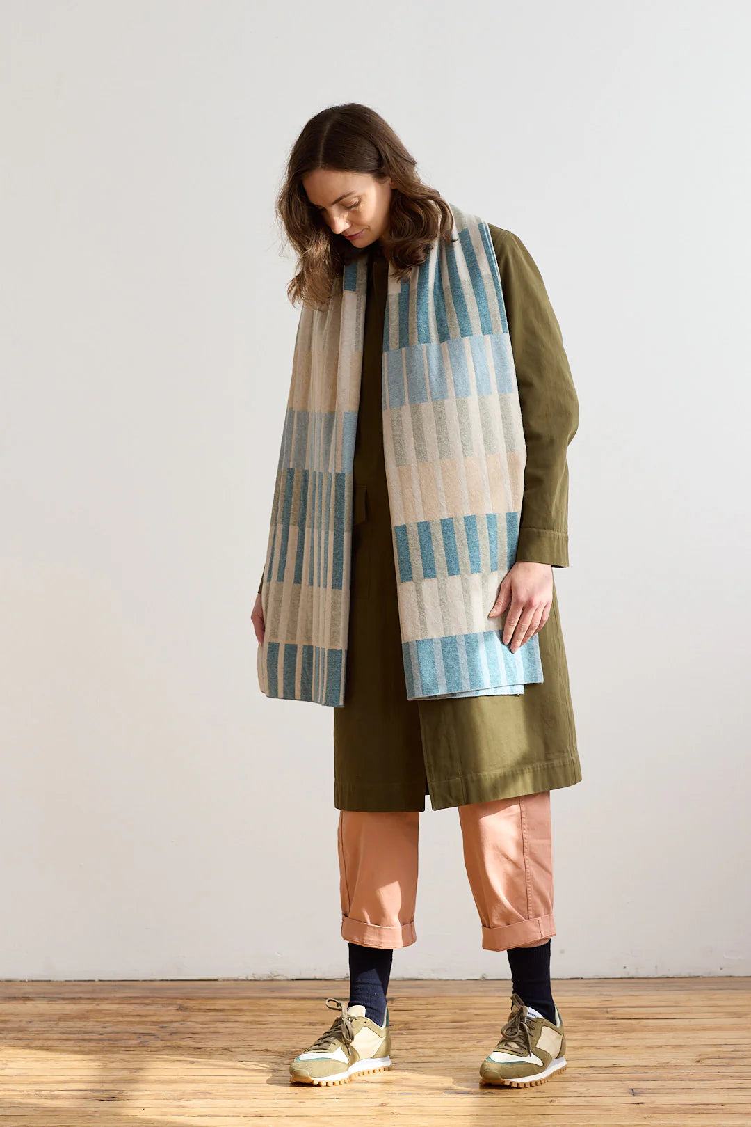 Harbour Scarf - North Sea & Oatmeal