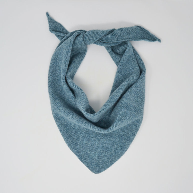 Lambswool Neckerchief - Lichen Blue