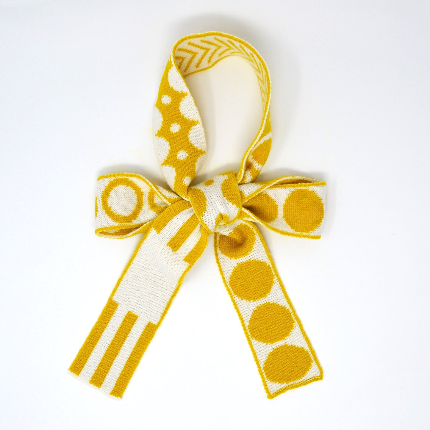 Mixed Shapes Skinny Scarf - Yellow