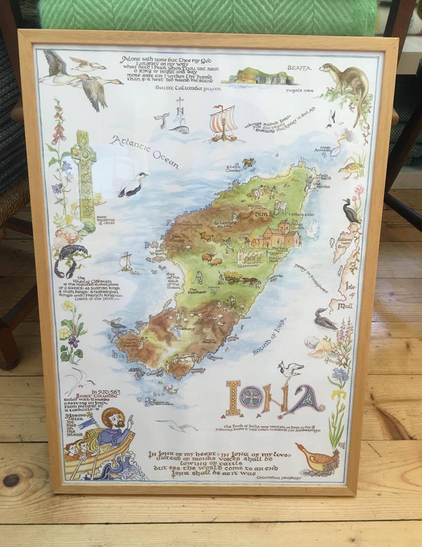 Map of Iona Print by Chloe Furze
