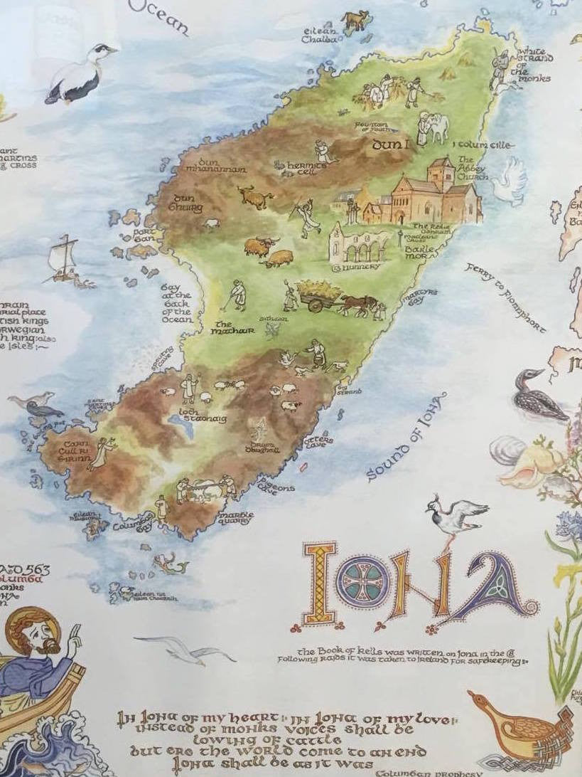 Map of Iona Print by Chloe Furze