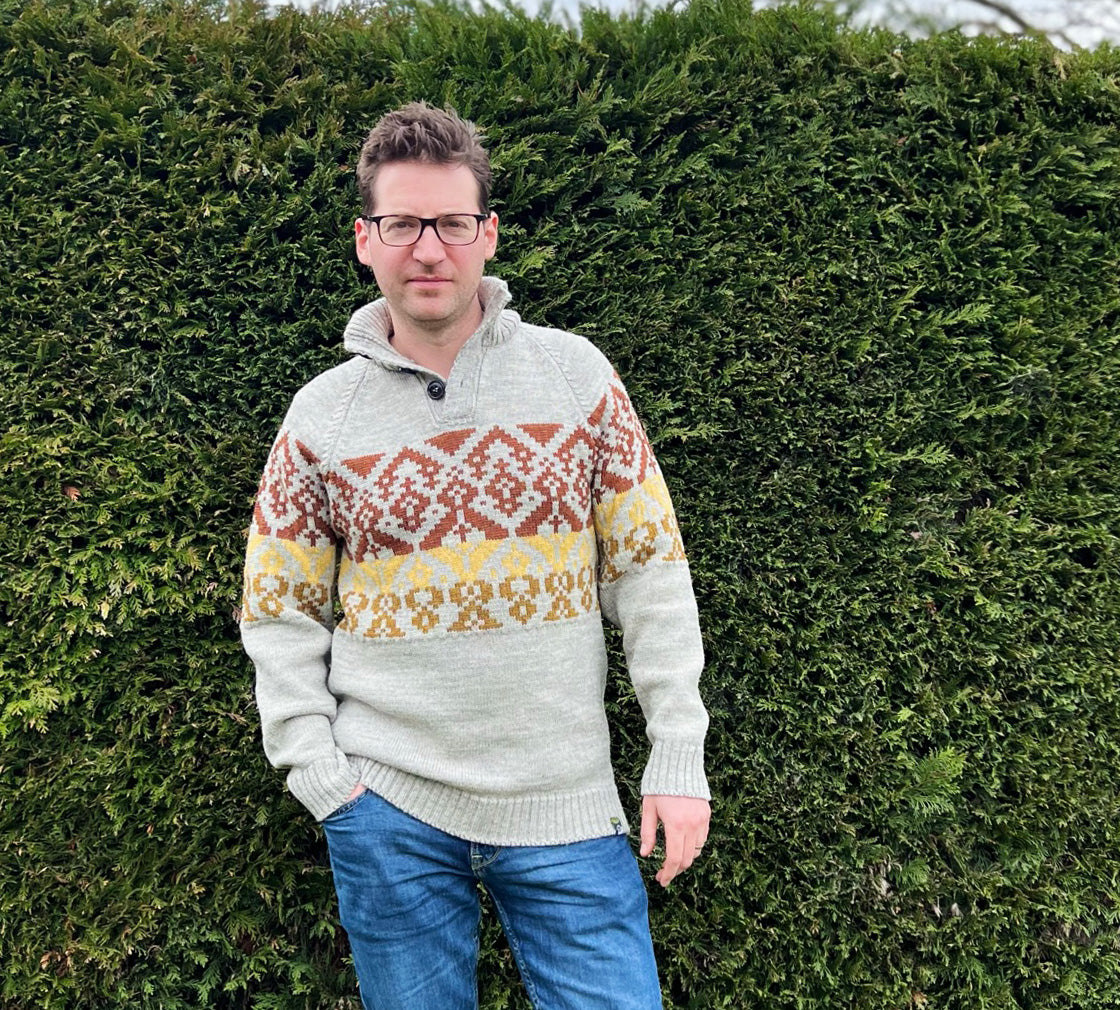 Beck Button Neck Nordic Jumper