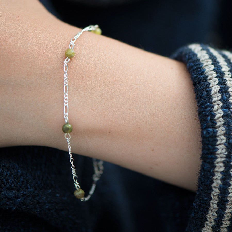 Iona Green Stone Bead Bracelet