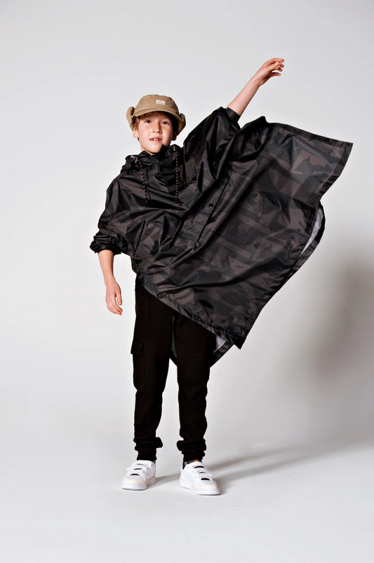 Back To Black - Kids Rain Poncho